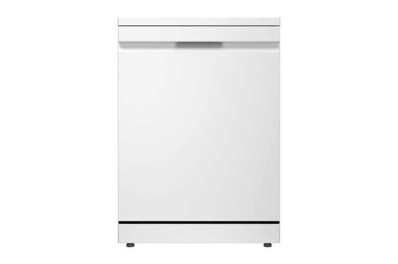 Vista frontale di Lavastoviglie libera installazione | QuadWash Serie 3, Classe A 43dB | 14 coperti, Vapore, Auto-apertura, Wi-Fi | White DF375HWS